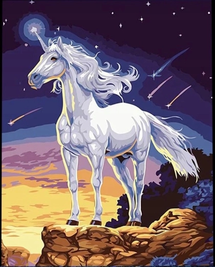 Számfestő Majestic egyszarvú 40 × 50 cm