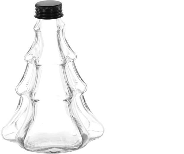 Choinka dekoratív üvegpalack 300 ml fém csavaros kupakkal 28 mm