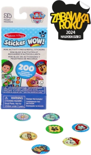Mini matricás füzet Mancs Őrjárat – Sticker WOW! utántöltő - 1 db