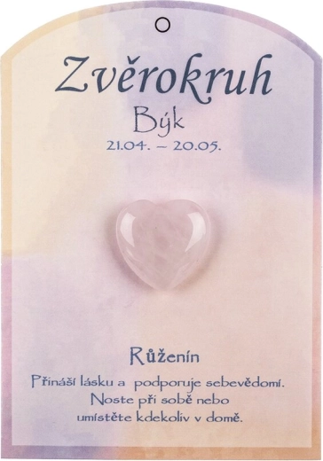 Rózsakvarc szív a Bika jegynek