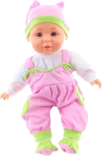 Beszélő baba 30 cm – rózsaszín ruhácska