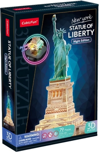 3D Puzzle LED Éjszakai Kiadás: Szabadság-szobor 79 Részből