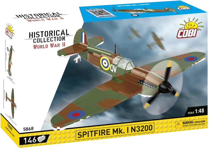 Cobi Spitfire Mk. I N3200 építőkészlet 1:48 (146 db alkatrész)