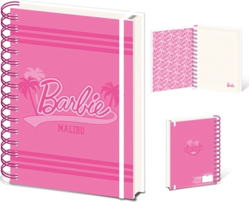 A5-ös gyűrűs jegyzetfüzet BARBIE (Malibu) – vonalas