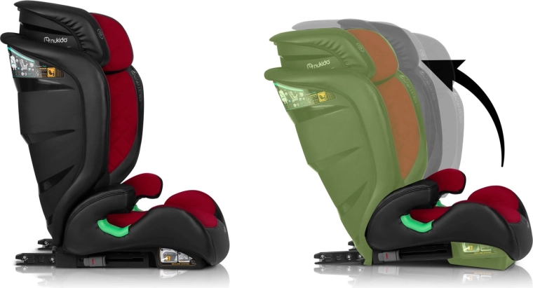 A gyermekkel együtt nő: 12 pozíciós fejtámla + 2 dőlésszög