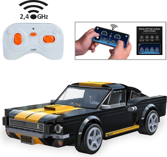 CaDA Shelby GT350 H építőjáték RC távirányítással, 1:20 méretarány, fekete