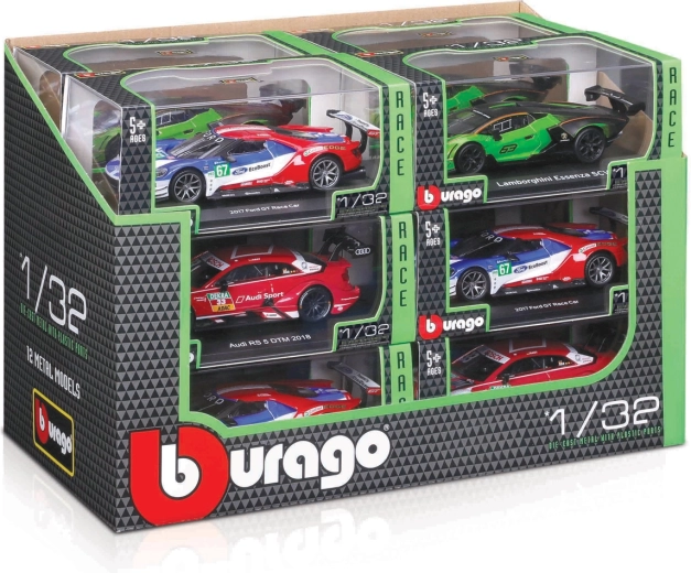 Bburago versenyautók 1:32 – vegyes modellek displayben (12 db)