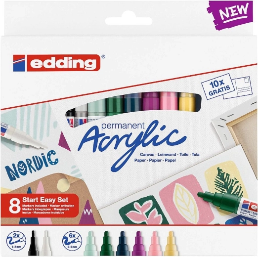 EDDING akril filcek Nordic Easy Start – 8 darabos készlet