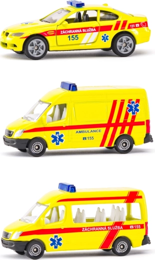 Siku cseh változatú mentőautó készlet, 3 autó