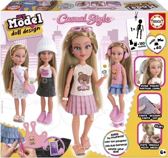 Educa My Model Doll Design kreatív babatervező készlet – laza stílus