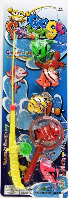 Gyermek horgászjáték merítőhálóval és 5 hallal