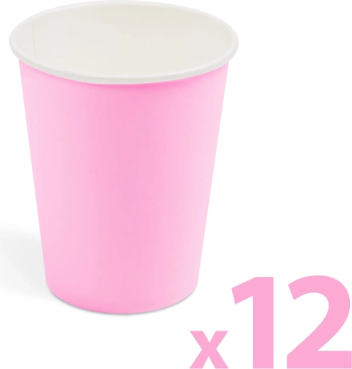 Rózsaszín papírpoharak 2,5 dl, 12 db