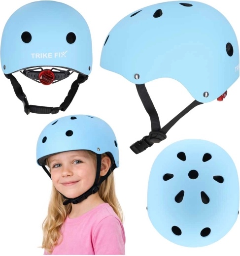 TRIKE FIX gyerek kerékpáros sisak LED-del, M méret (55–58 cm), kék