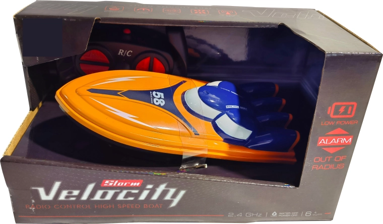 R/C versenycsónak Velocity 1:16 2,4 GHz narancssárga