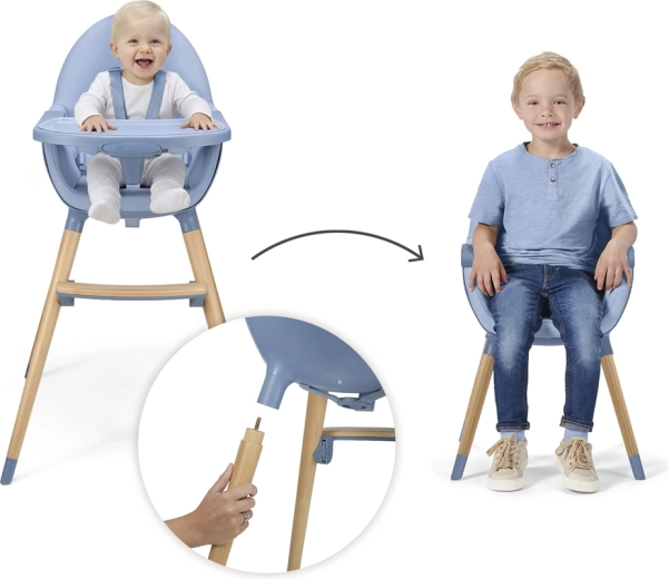 2 az 1-ben: magas etetőszék és alacsony szék egy pillanat alatt