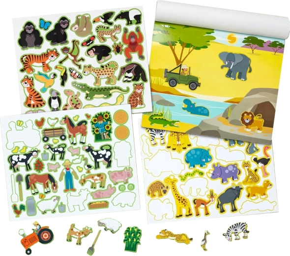 Sticker pad állati környezetek – többször használható matricák MELISSA & DOUG