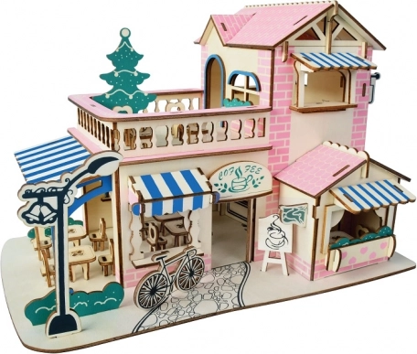 Woodcraft fa 3D puzzle kávézó