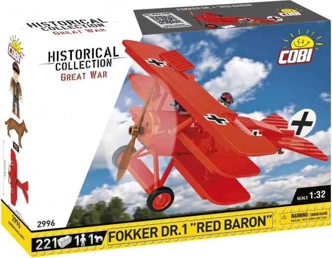 Fokker DR.1 Vörös Báró repülőgép-építőkészlet – 221 elem