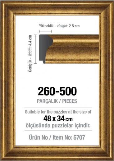 Arany keret kirakóhoz 48 × 34 cm ART PUZZLE üveg nélkül