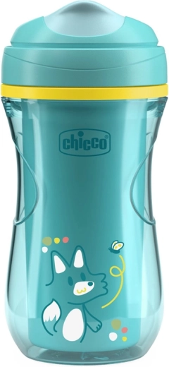 Chicco Active termo pohár kemény itatócsőrrel, türkiz (teal) 266 ml, 14 hó+