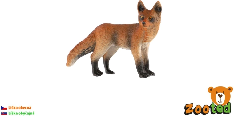 Zooted közönséges róka figura, 9 cm