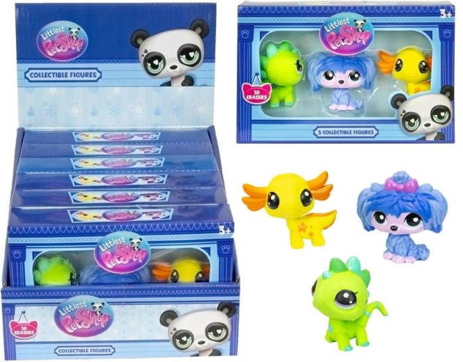 LITTLEST PET SHOP radírfigurák – 3 db-os készlet