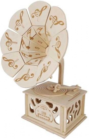 Woodcraft fa 3D puzzle Gramofon