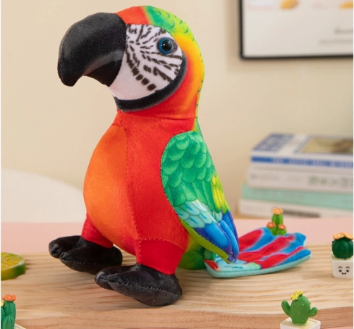 Plüss piros papagáj 20 cm