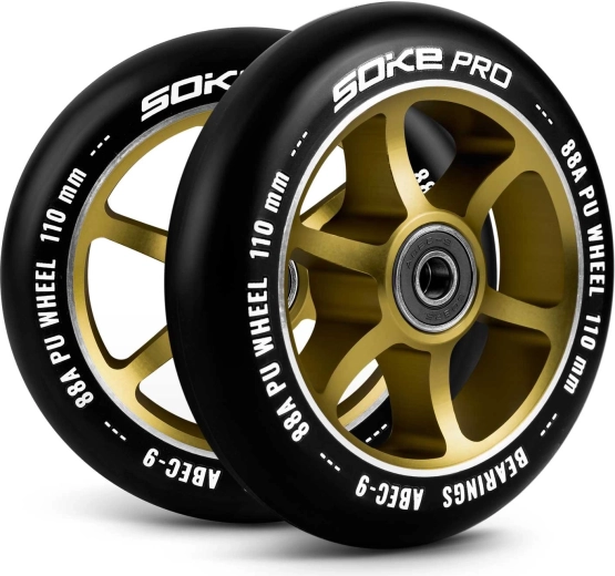 110 mm-es arany színű roller kerekek (2 db) SOKE