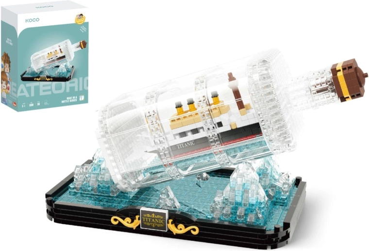 KOCO Titanic üvegben építőkészlet - 918 elem