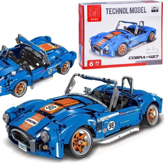 Technikai építőkészlet Cobra 427 autó – sportmodell 1816 elemből