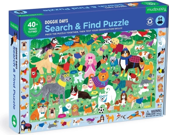 Mudpuppy puzzle Rakd ki és keresd meg: Kutyás nap, 64 darab