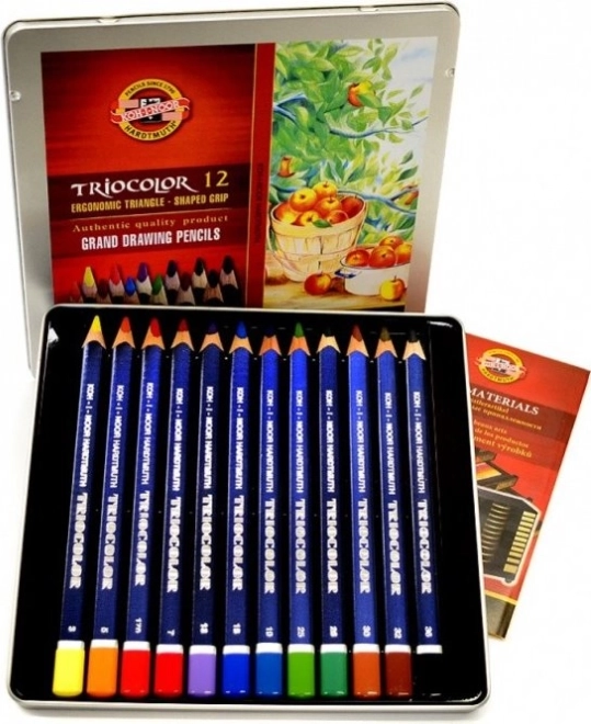 Koh-I-Noor Háromszögletű színes ceruzák Triocolor 12 db