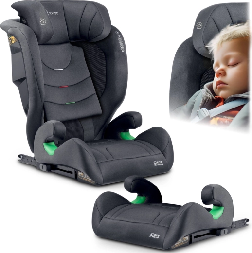 Nukido Louis Soft gyermek autósülés, szürke, 100–150 cm, ISOFIX, i-Size