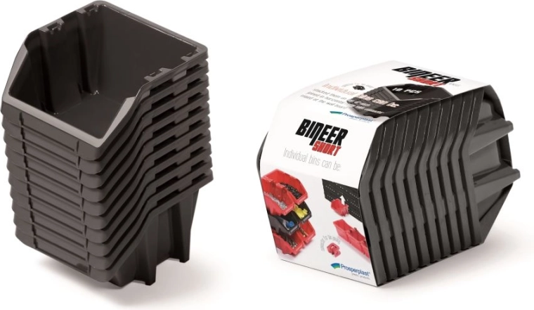 BINEER Short tárolódoboz-készlet, 10 db, 180 × 98 × 118 mm, fekete