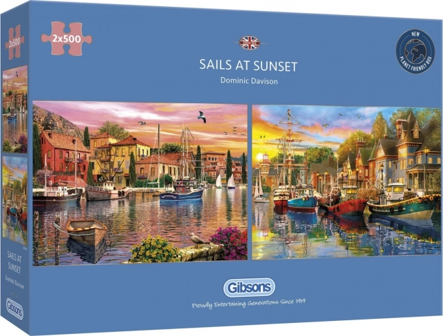Gibsons Puzzle Vitorlások naplementében 2x500 darab