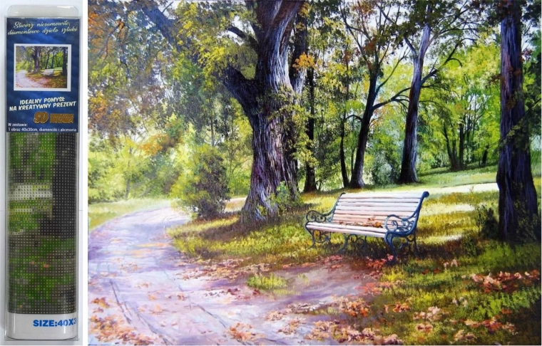 gyémántszemes festés napfényes pad 30 × 40 cm
