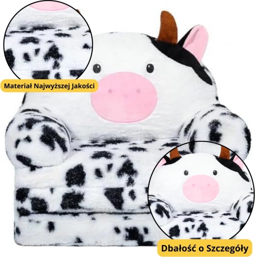 Gyerek Összecsukható Karosszék Tehén 3-szintes fehér-fekete