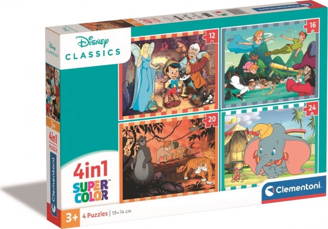 Puzzle 4 az 1-ben Super Color Disney Classic