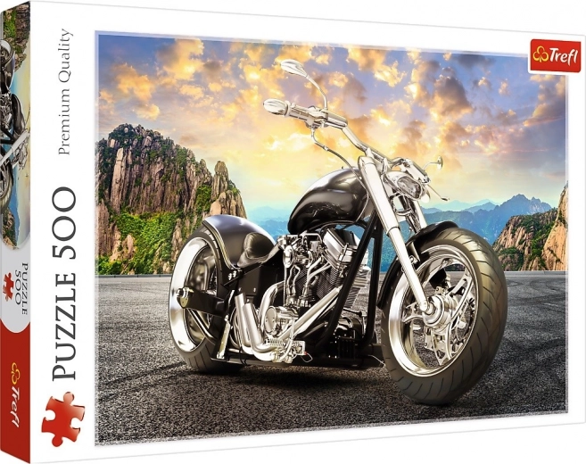 500 darabos puzzle – fekete motorkerékpár
