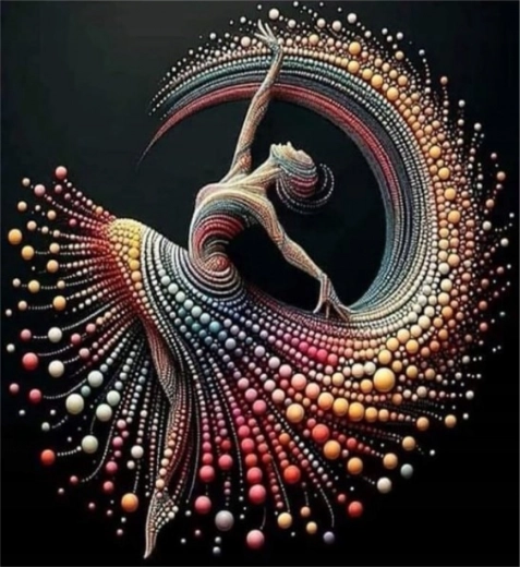 Gyémántszemes festés Gyöngytáncosnő 30 × 40 cm