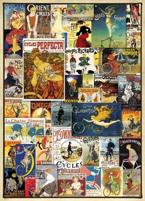 Eurographics puzzle Vintage kerékpáros plakát 1000 darabos