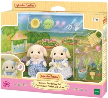 Sylvanian Families virágos készlet Flora Rabbit testvérekkel