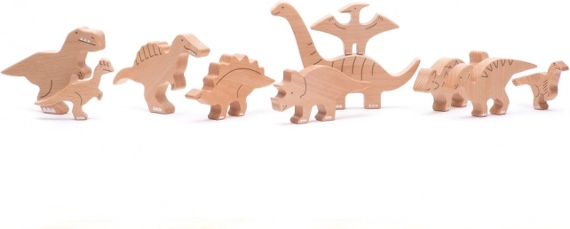 Bajo 10 db fából készült dinoszaurusz készlet