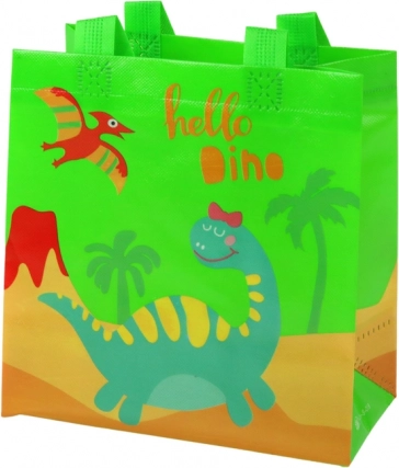 Zöld dinoszauruszos ajándéktáska 23 × 21,5 × 11 cm