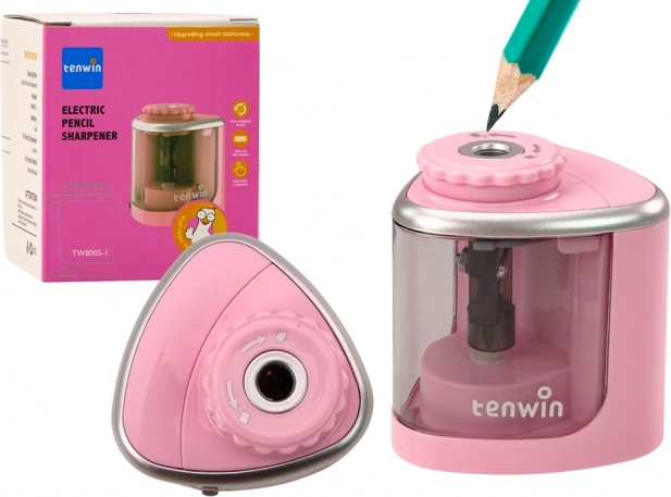 TENWIN elektromos ceruza- és színesceruza-hegyező 6–8 mm – rózsaszín