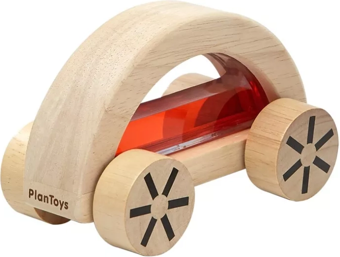 PlanToys fa autó vízzel – piros