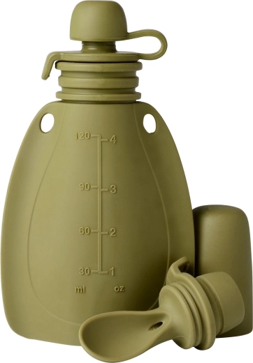MININOR szilikon újratölthető tasak kanállal, Moss Green