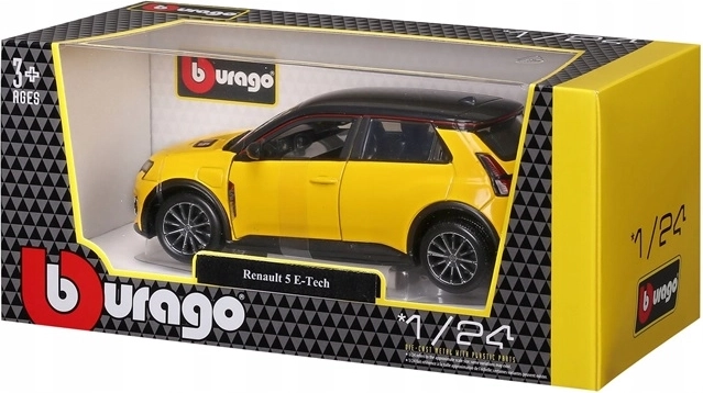 Bburago Renault 5 E‑Tech electric 1:24 sárga fém modell