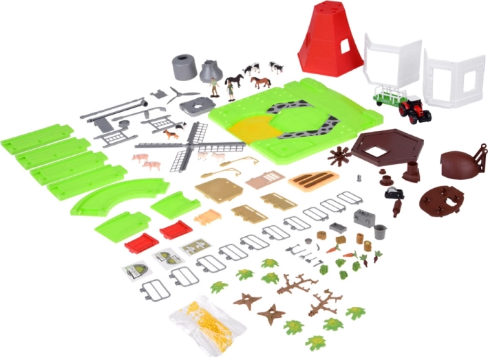 Traktor, siló és gazdag tartozékok